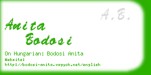 anita bodosi business card